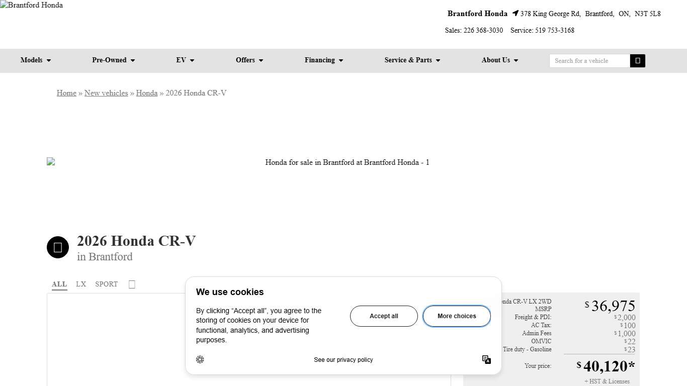2026 Honda CR-V : Price, Specs & Review Brantford Honda (Canada)